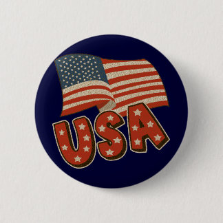 Vintage America Flag 2 Inch Round Button