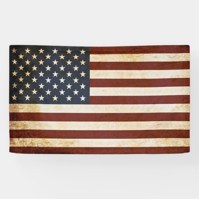 Vintage America Flag Banner (Horizontal)