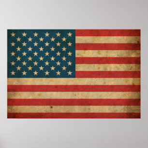 Vintage America Flag Poster