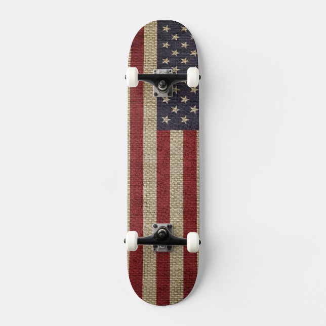Vintage America Flag  Skateboard (Front)