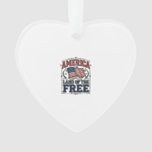 Vintage America Land Of The Free Patriotic Shirt ( Ornament