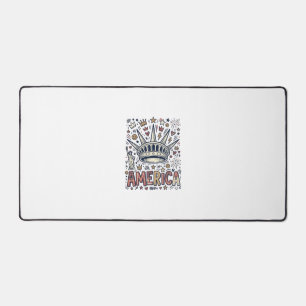 Vintage America Liberty Crown Patriotic Shirt Desi Desk Mat