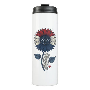 Vintage America Sunflower Patriotic Shirt Design ( Thermal Tumbler