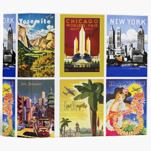 Vintage America travel poster American states Binder (Front/Spine)