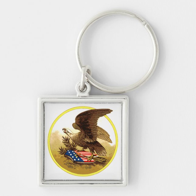 Vintage American Bald Eagle Keychain (Front)