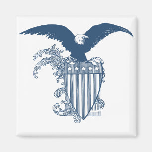 Vintage American Bald Eagle Stars Stripes Shield Magnet