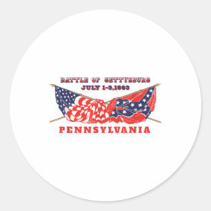 Vintage American Civil War Battle Of Gettysburg Pe Classic Round Sticker