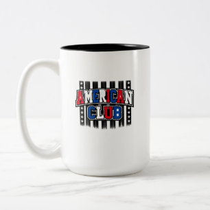 Vintage American Club Sport Style Graphic Two-Tone Coffee Mug