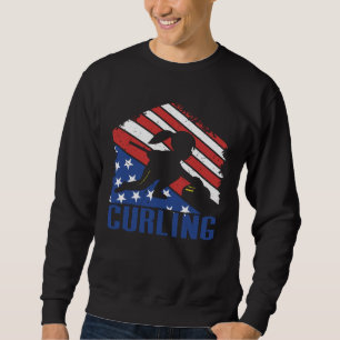 Vintage American Curling Player USA Sweatshirt