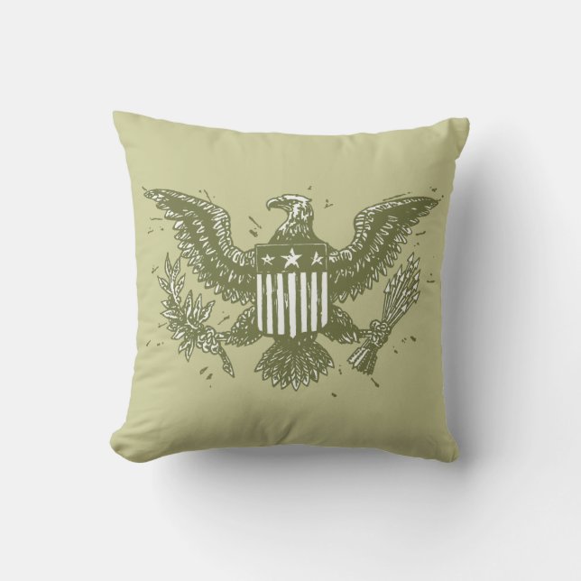 Vintage American Eagle Throw Pillow (Front)