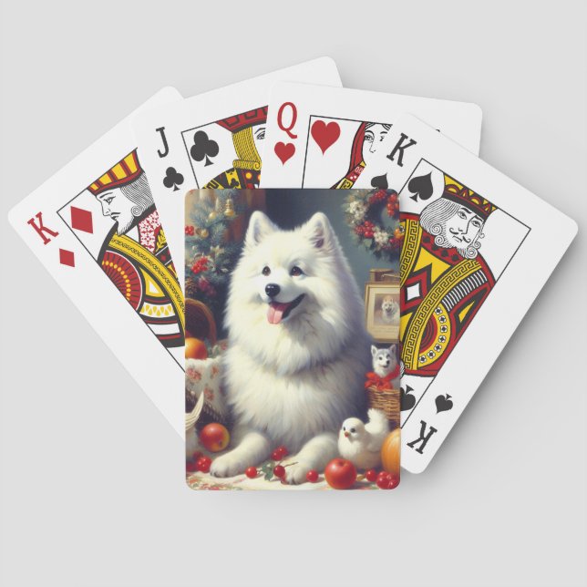 Vintage American Eskimo Painting Playing Cards (Back)