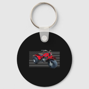 Vintage American Flag 3 Wheeler Atv  Keychain