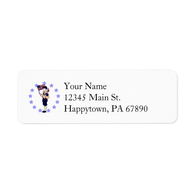 Vintage American Flag and Fireworks Custom Address (Front)