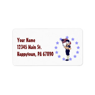 Vintage American Flag and Fireworks Custom Address Label