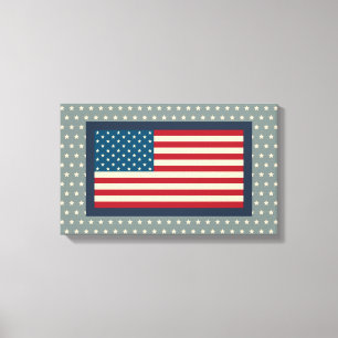 Vintage American Flag Art Canvas Print
