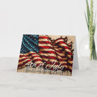 Vintage American Flag Art for 4th of July