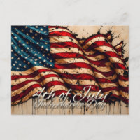 Vintage American Flag Art for 4th of July