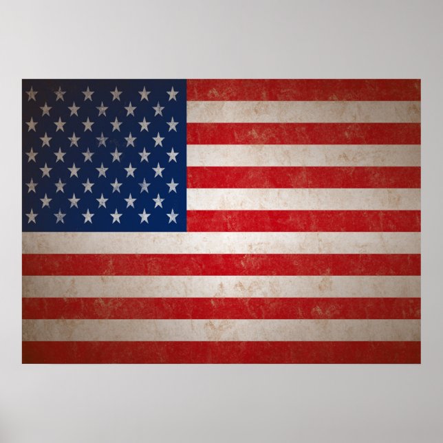 Vintage American Flag Art Print (Front)