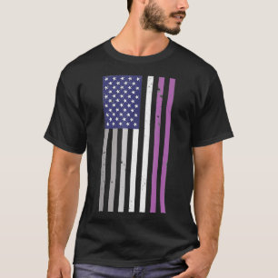Vintage American Flag Asexual Ace Pride LGBTQ 4th  T-Shirt