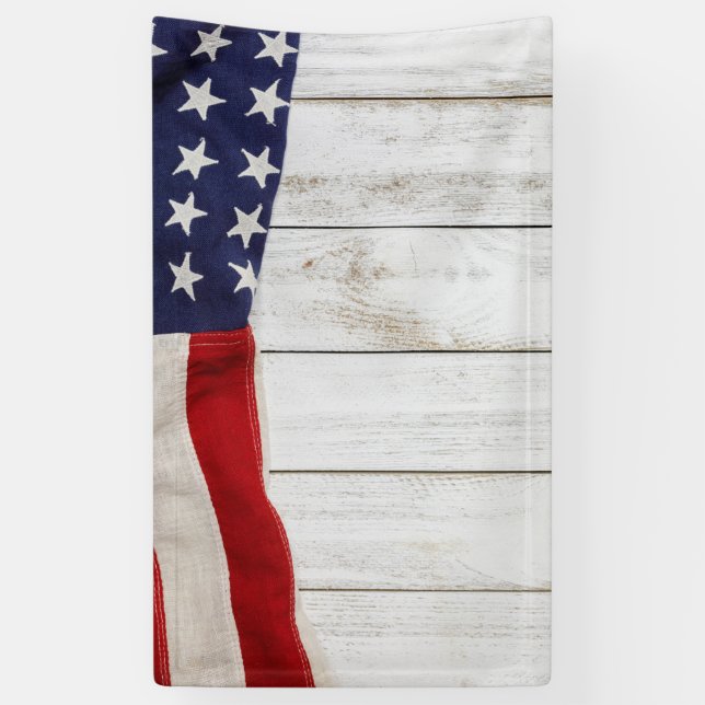 Vintage American Flag Banner (Vertical)