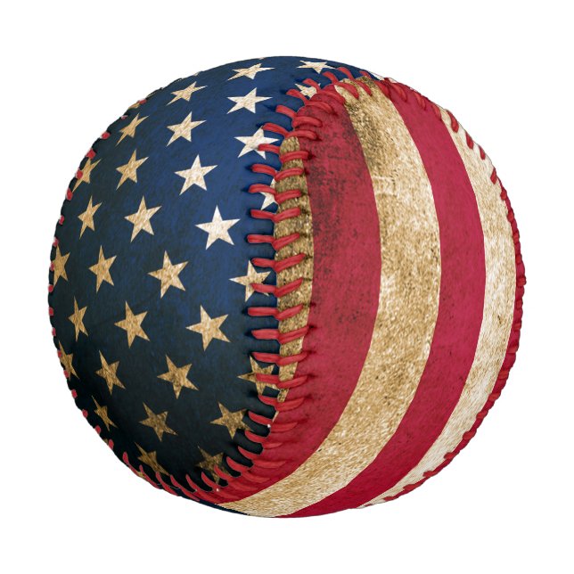 Vintage American Flag Baseball (Angled)
