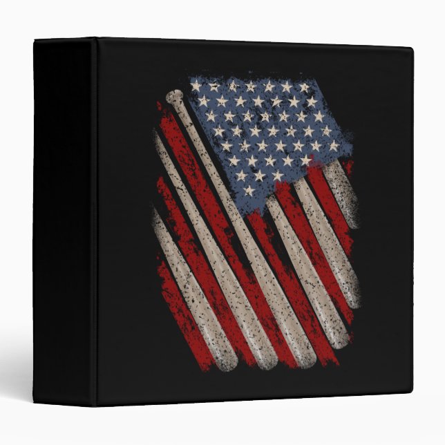 Vintage American Flag Baseball Binder (Front/Spine)