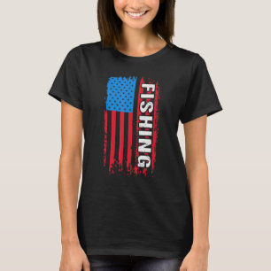 Vintage American Flag Bass Fishing Cool Fish 4th O T-Shirt