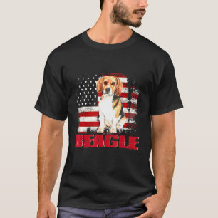 Vintage American Flag Beagle Dog T-Shirt