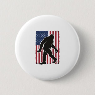 Vintage American Flag Bigfoot Silhouette Vector De 2 Inch Round Button
