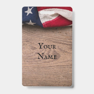 Vintage American Flag Border Badge