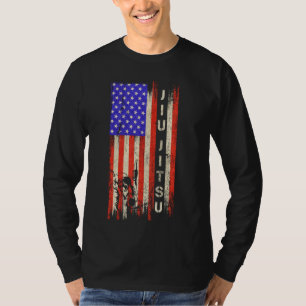 Vintage American Flag Brazilian Jiu Jitsu Player S T-Shirt