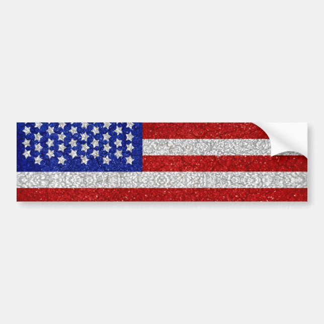 Vintage American Flag Bumper Sticker (Front)