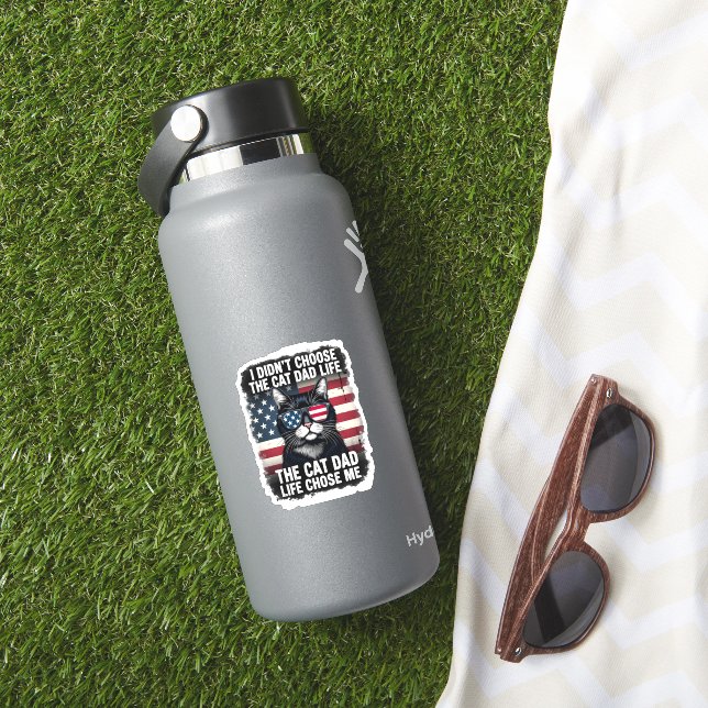 Vintage American Flag Cat Dad Father's Day Kitten  (HydroFlask Insitu)