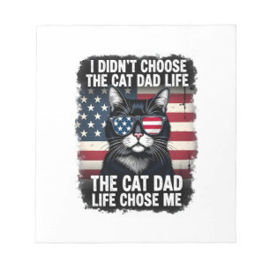 Vintage American Flag Cat Dad Father's Day Kitten  Notepad