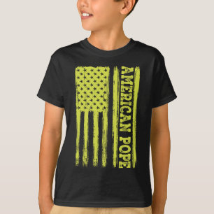Vintage American Flag Catholic First American Pope T-Shirt