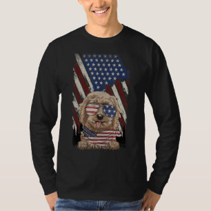 Vintage American Flag Cockapoo Dad Mom Dog 4th Of T-Shirt