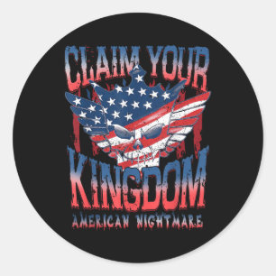 Vintage American Flag Dream Claim Your Kingdoms S Classic Round Sticker