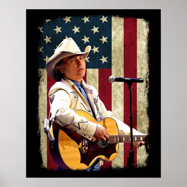 Vintage American Flag Dwight Yoakam Legend.png Poster (Front)