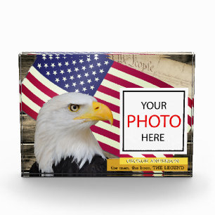 Vintage American Flag, Eagle, We The People / USA Photo Block