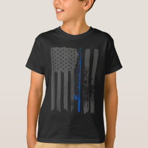 Vintage American Flag Fishing Fishing T-Shirt