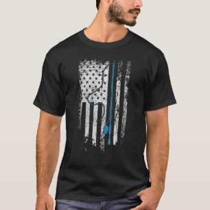 Vintage American Flag Fishing Rod For Fishing T-Shirt