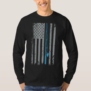 Vintage American Flag Fishing T Shirt Retro Fishin