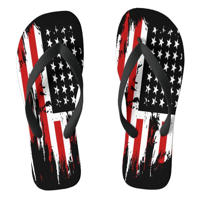Vintage American  Flag  Flip Flops (Footbed)