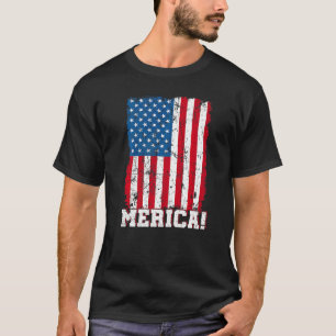 Vintage American Flag Funny Retro Usa Merica Men W T-Shirt