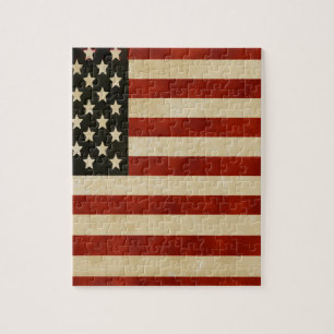 Vintage American Flag GIFTS Jigsaw Puzzle