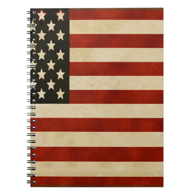 Vintage American Flag GIFTS Notebook (Front)