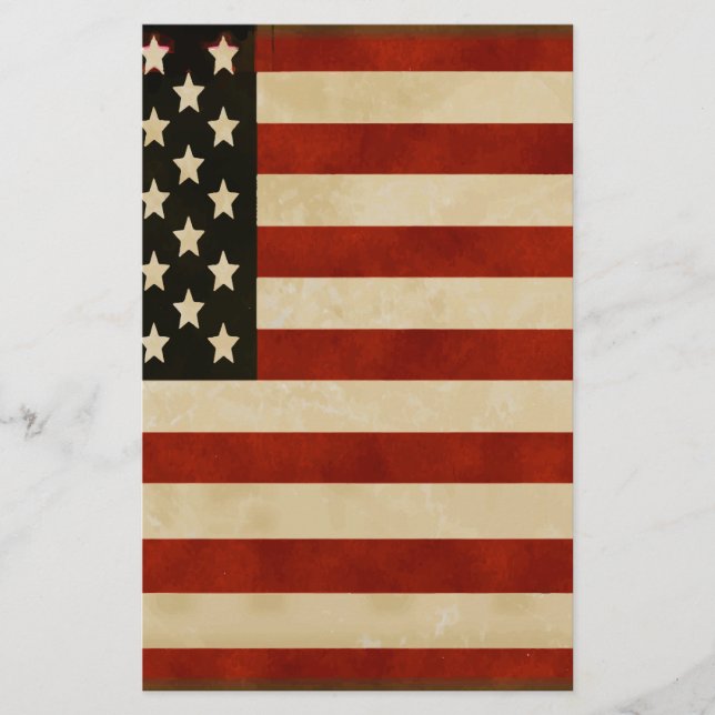 Vintage American Flag GIFTS Stationery (Front)