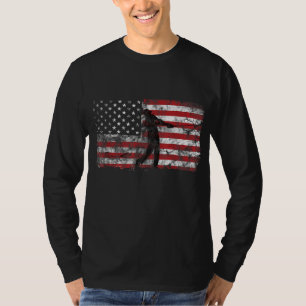 Vintage American Flag Golf Cool Golf 4th Of July G T-Shirt