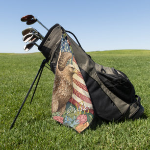 Vintage American Flag Golf, Eagle, USA Patriotic Golf Towel