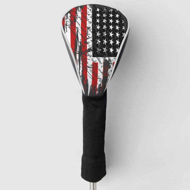 Vintage American  Flag  Golf Head Cover (Front)